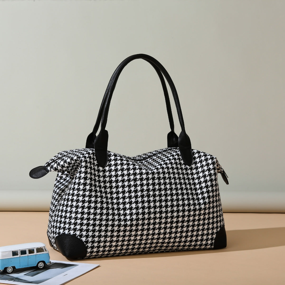 Houndstooth Canvas Travel Bag