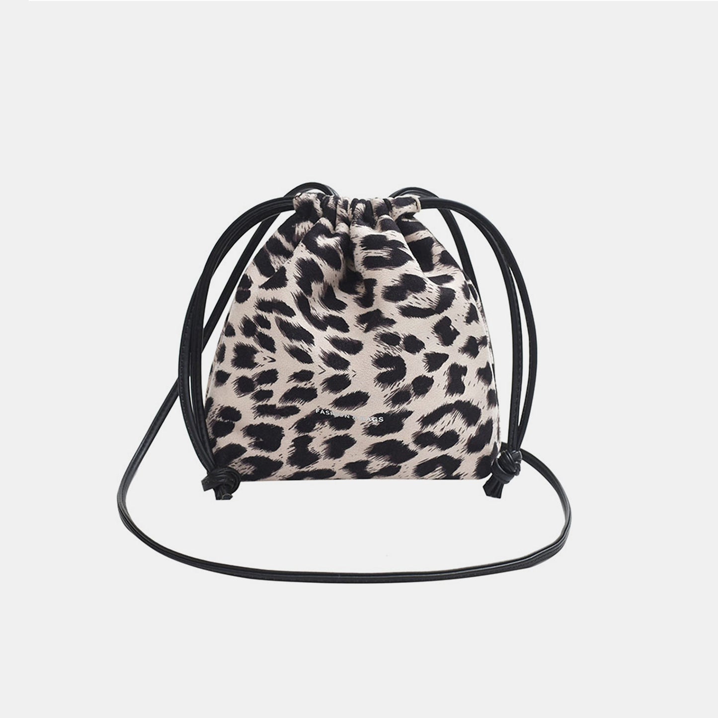 Drawstring Leopard Crossbody Bag