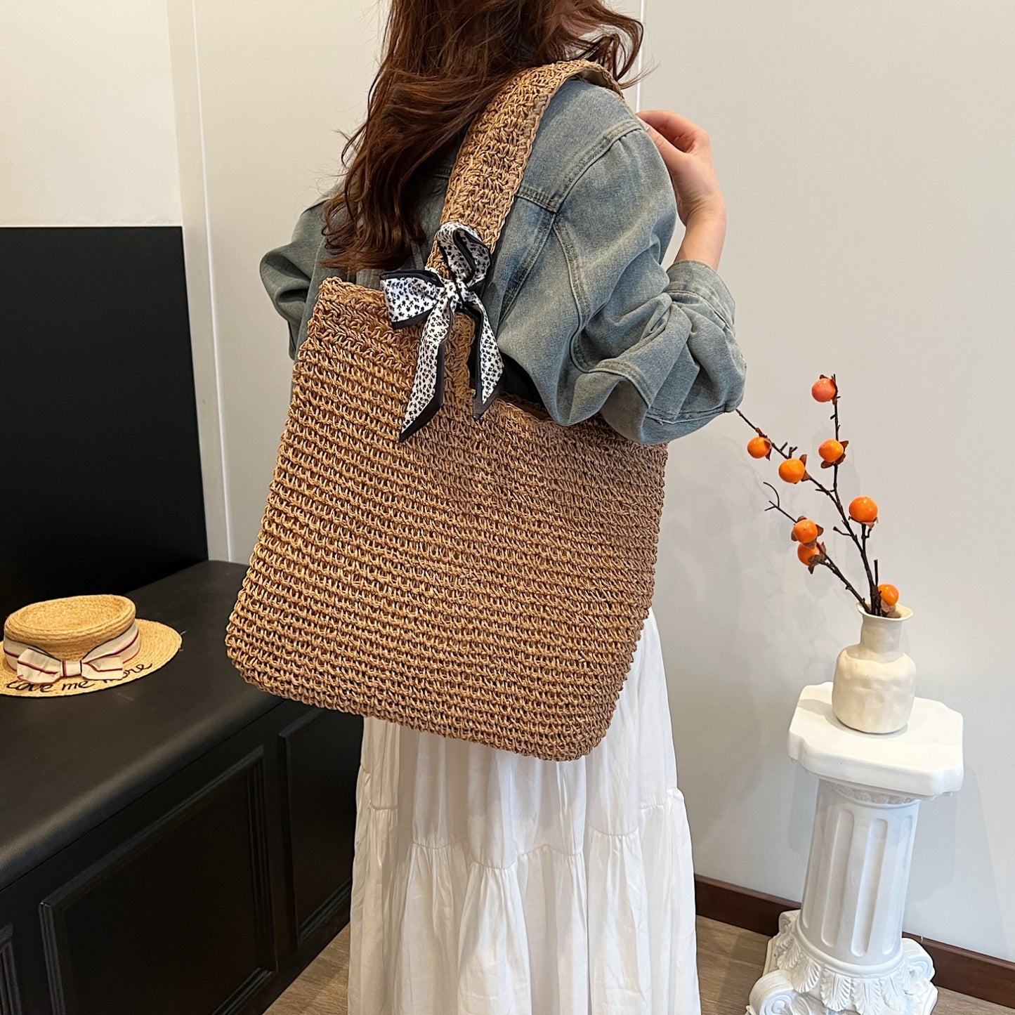 Straw Woven Tote Bag