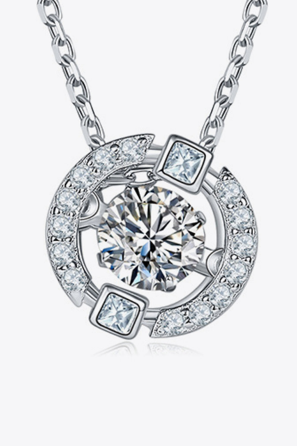 Moissanite Pendant Chain-Link Necklace