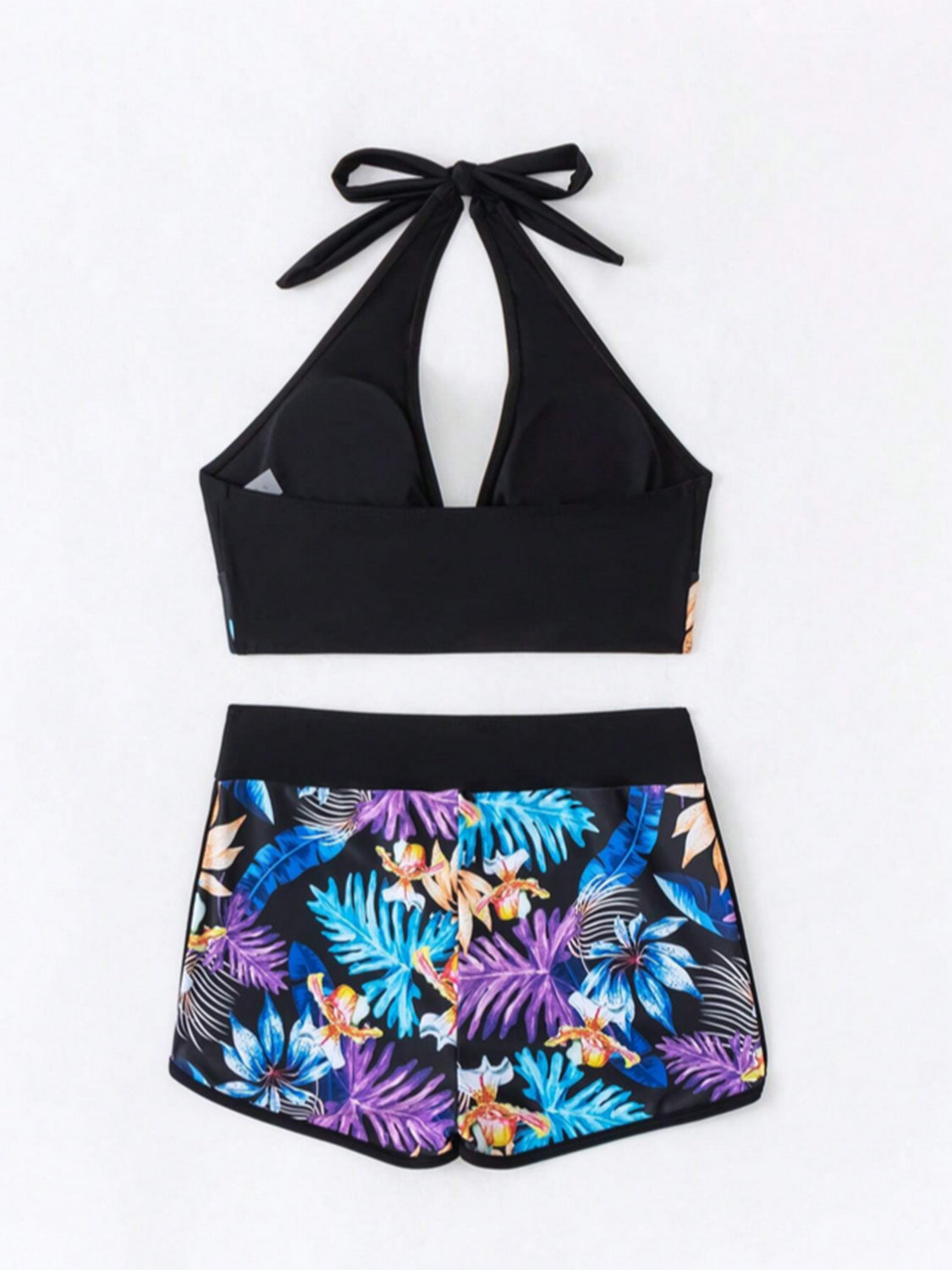 Printed Halter Neck Two-Piece Swim Set