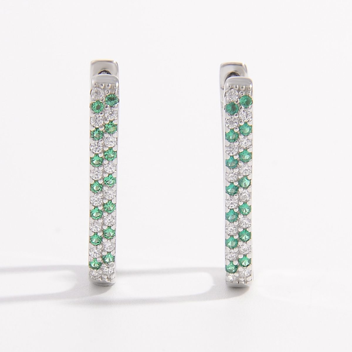 925 Sterling Silver Inlaid Zircon Earrings