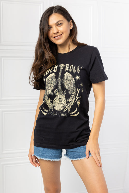 mineB Full Size Rock & Roll Graphic Tee