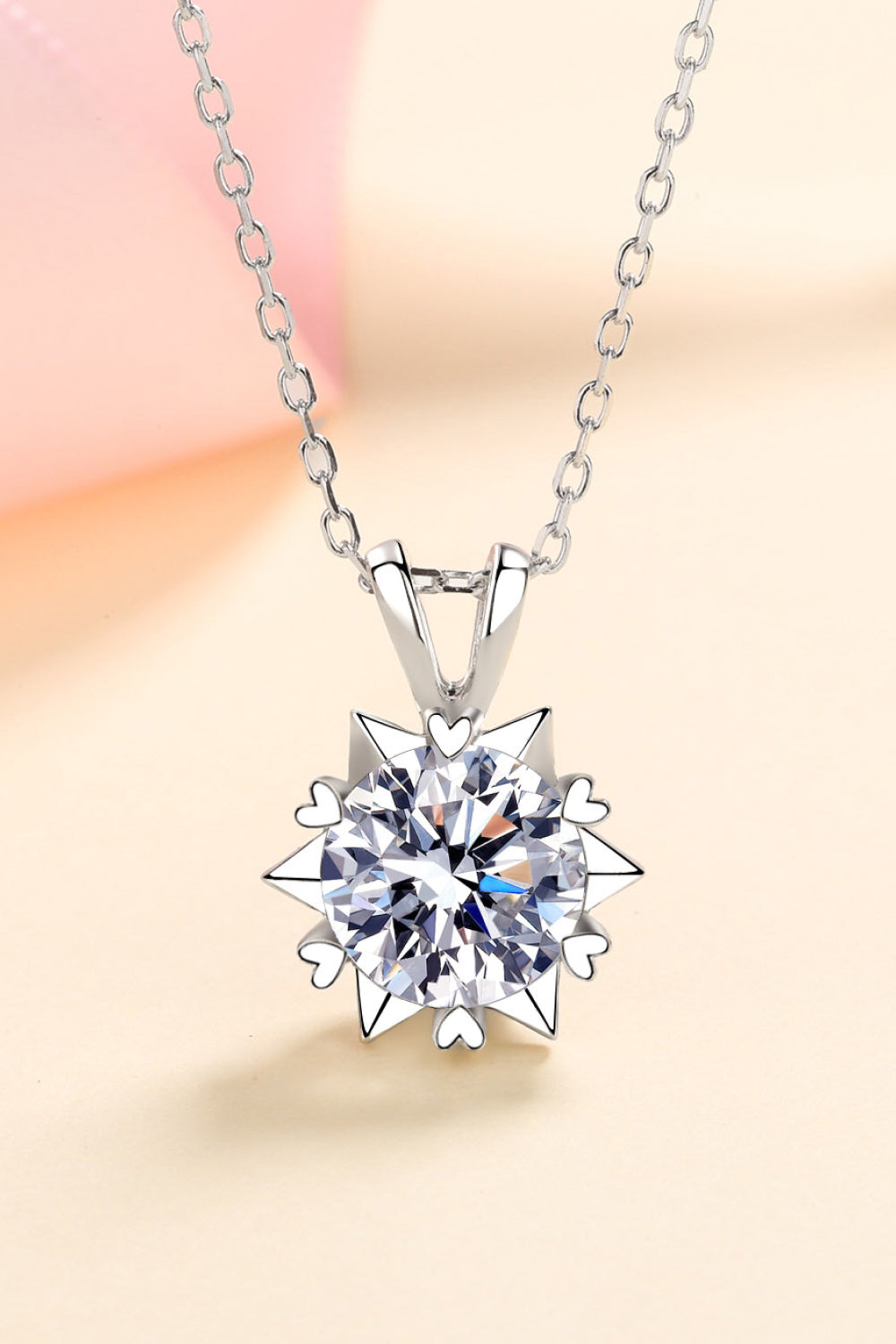 Learning To Love 925 Sterling Silver Moissanite Pendant Necklace