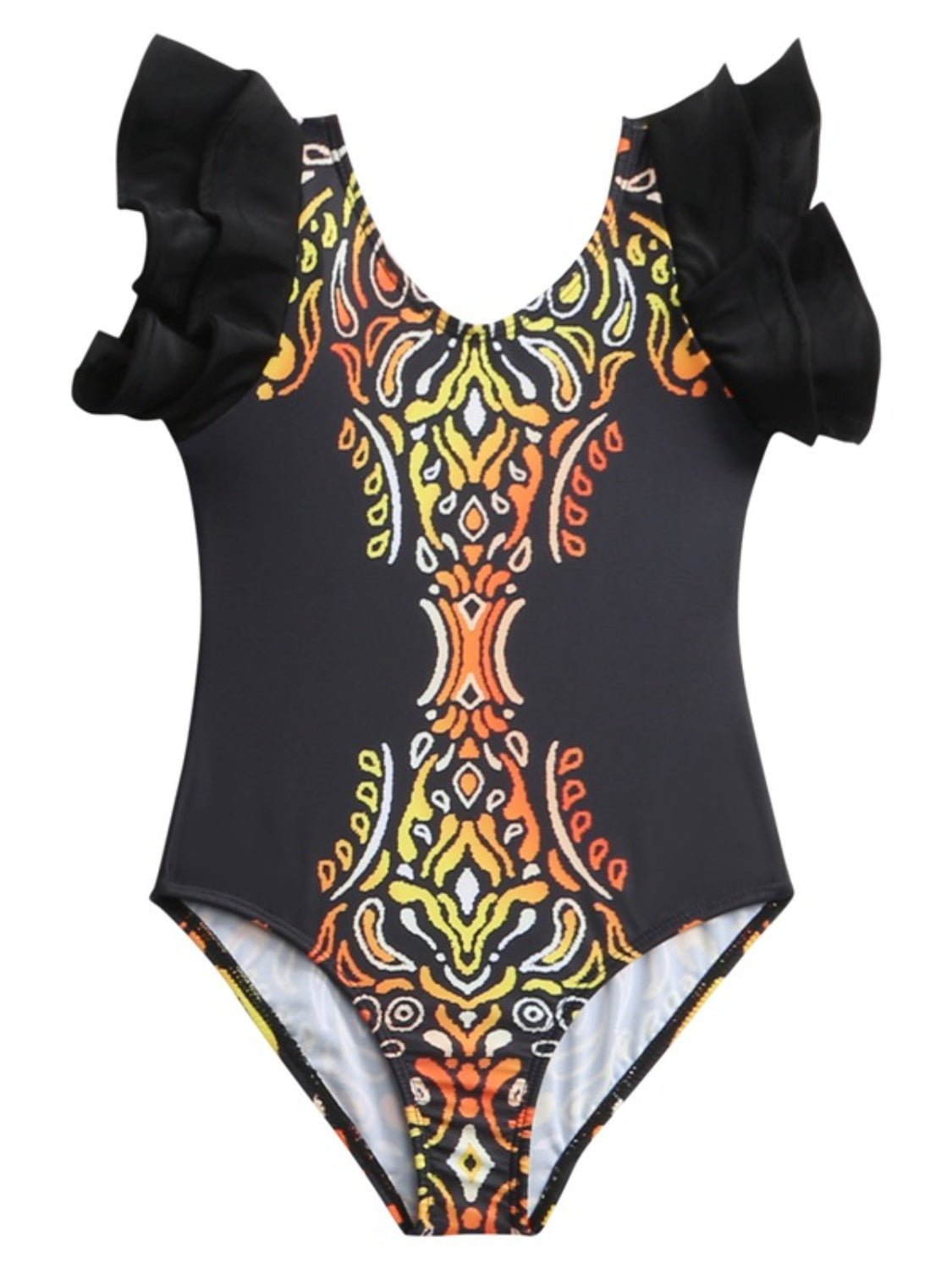 Ruffled Printed One-Piece Swimwear