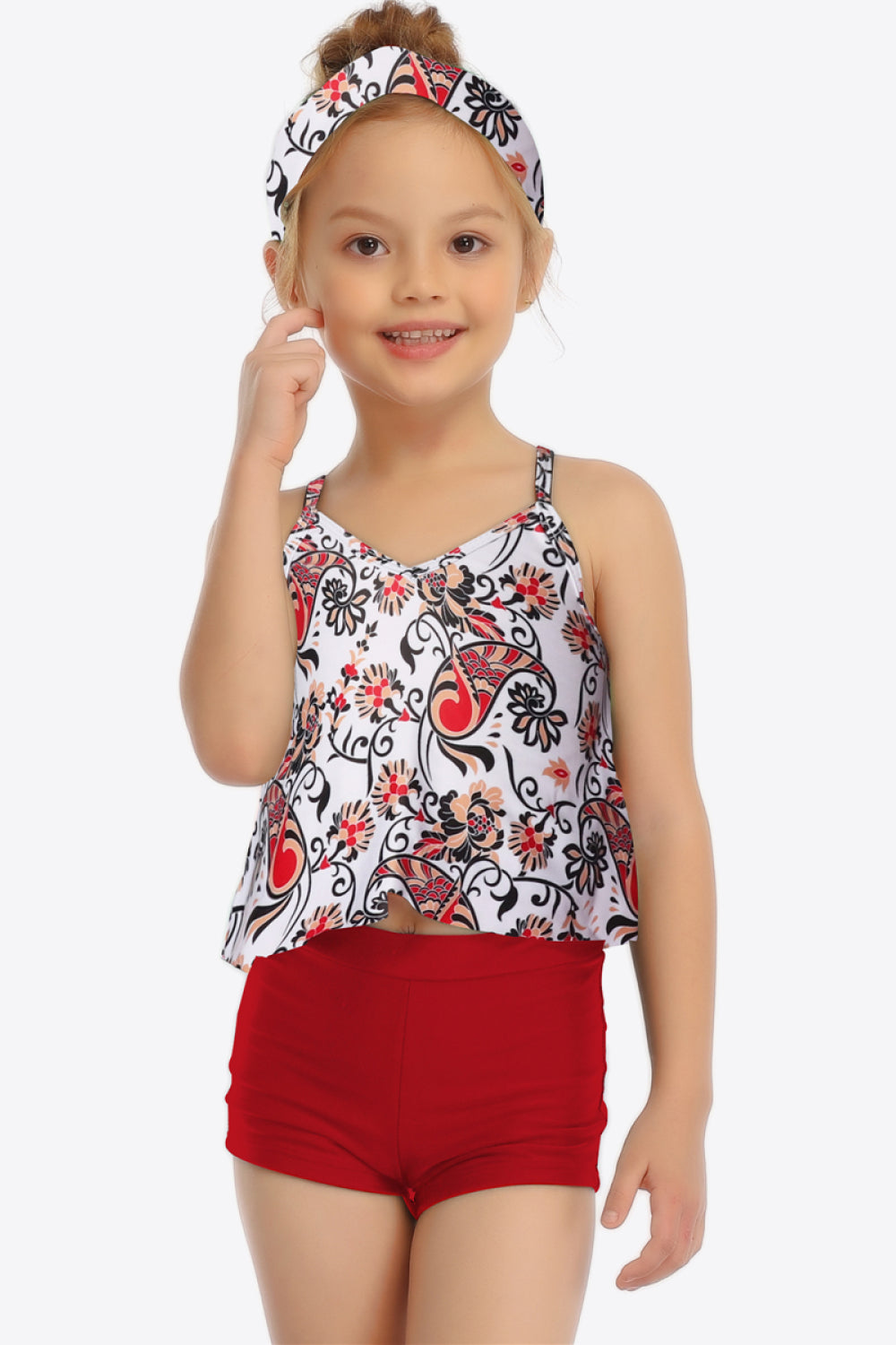 Floral Crisscross Cami and Shorts Swim Set