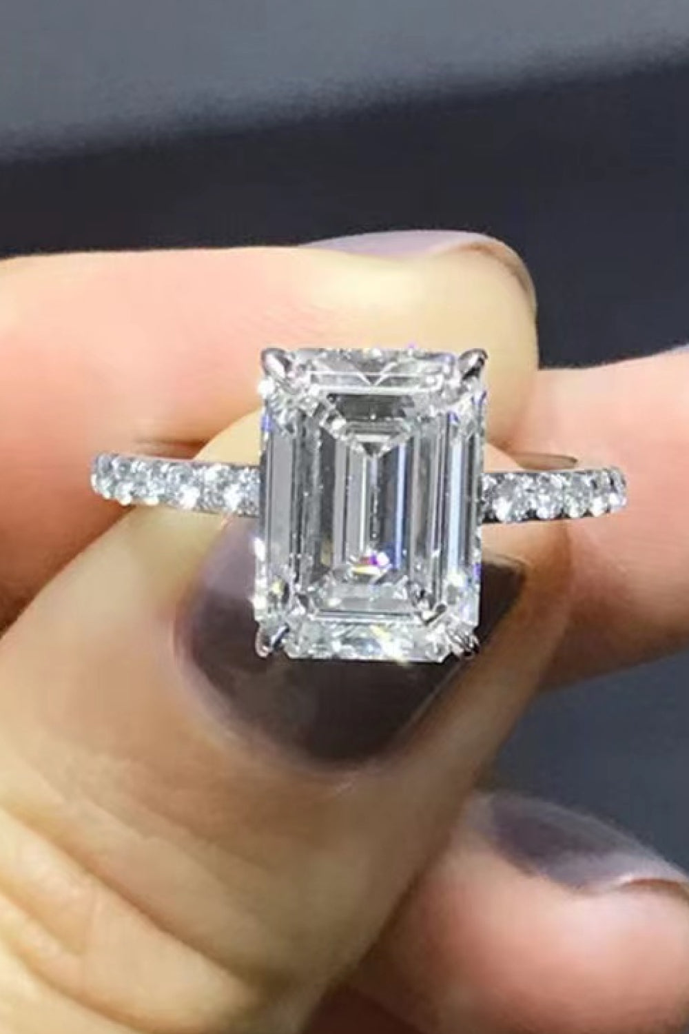 5 Carat Moissanite Side Stone Ring