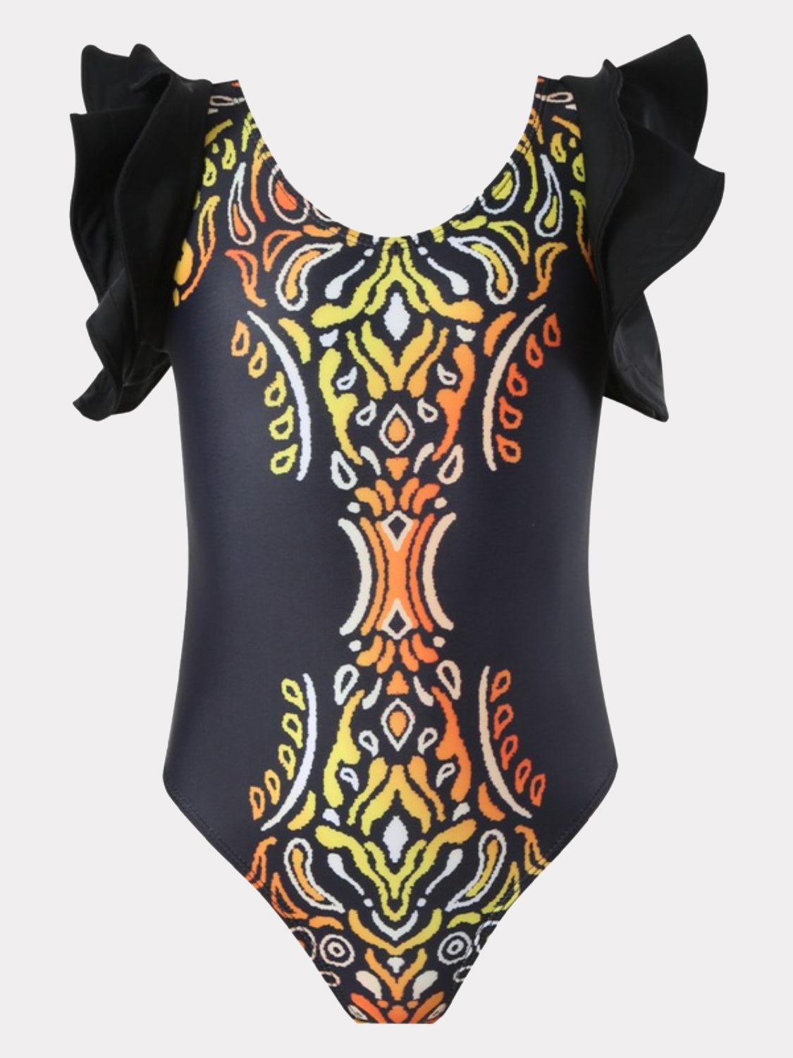 Ruffled Printed One-Piece Swimwear