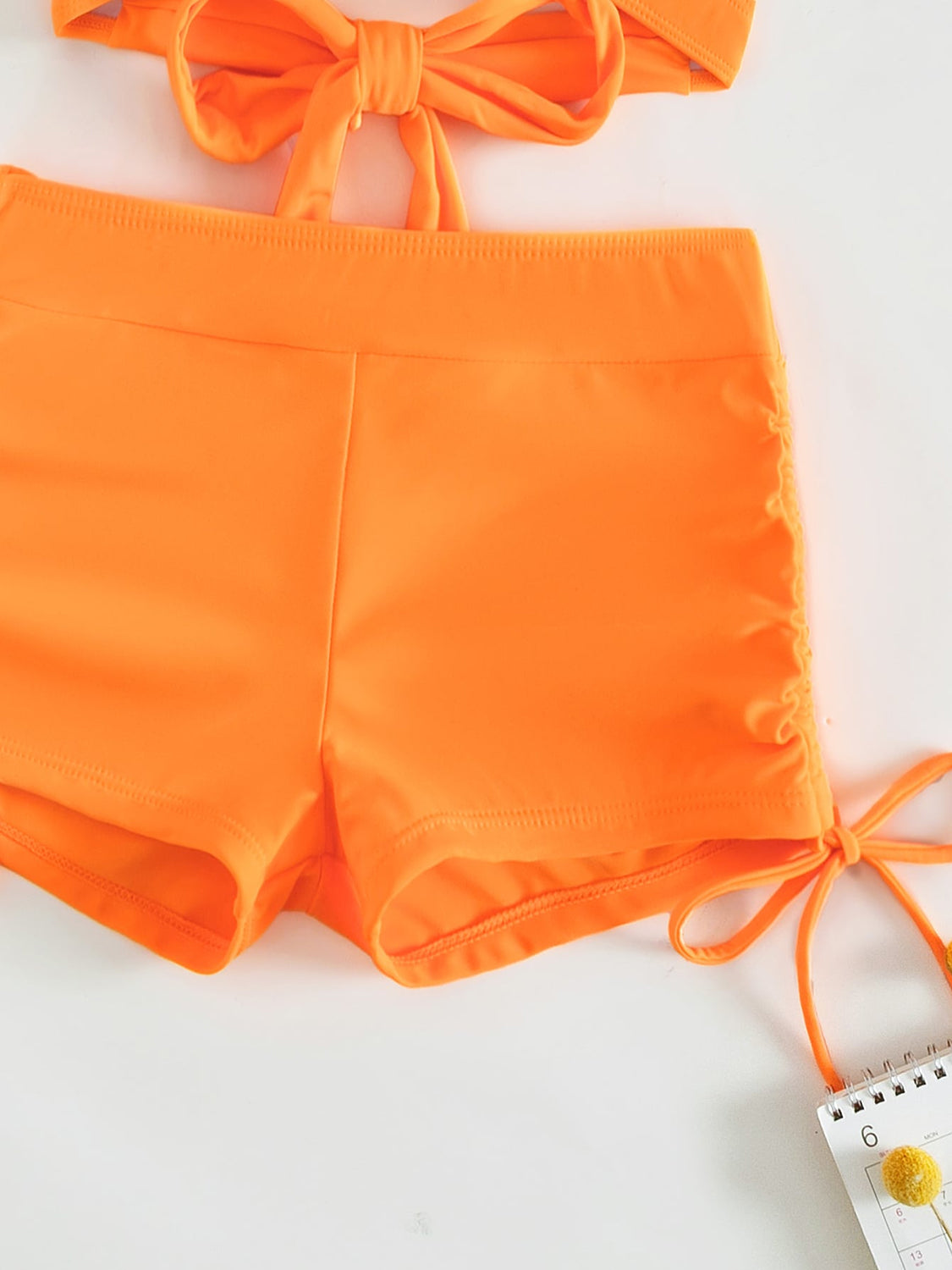 Crisscross Tied Top and Drawstring Shorts Swim Set