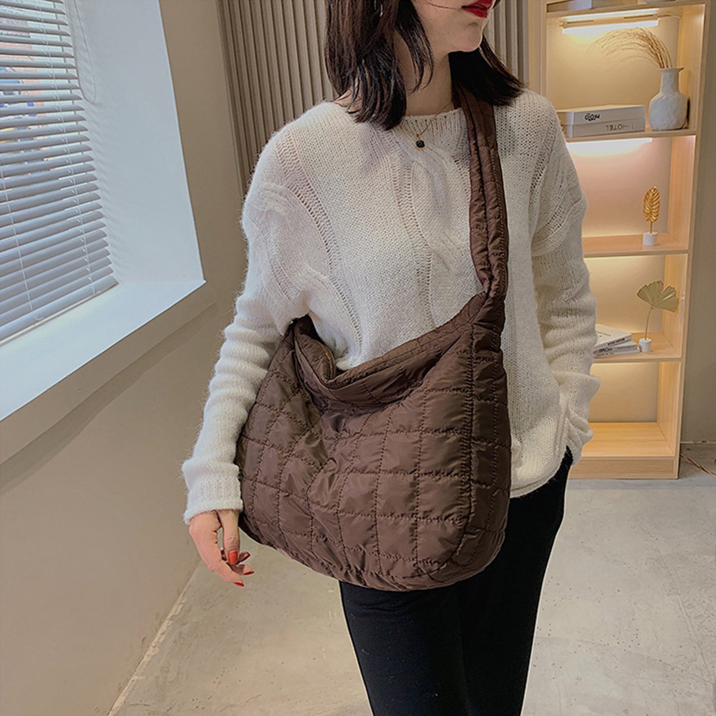 Large Quilted Shoulder Bag