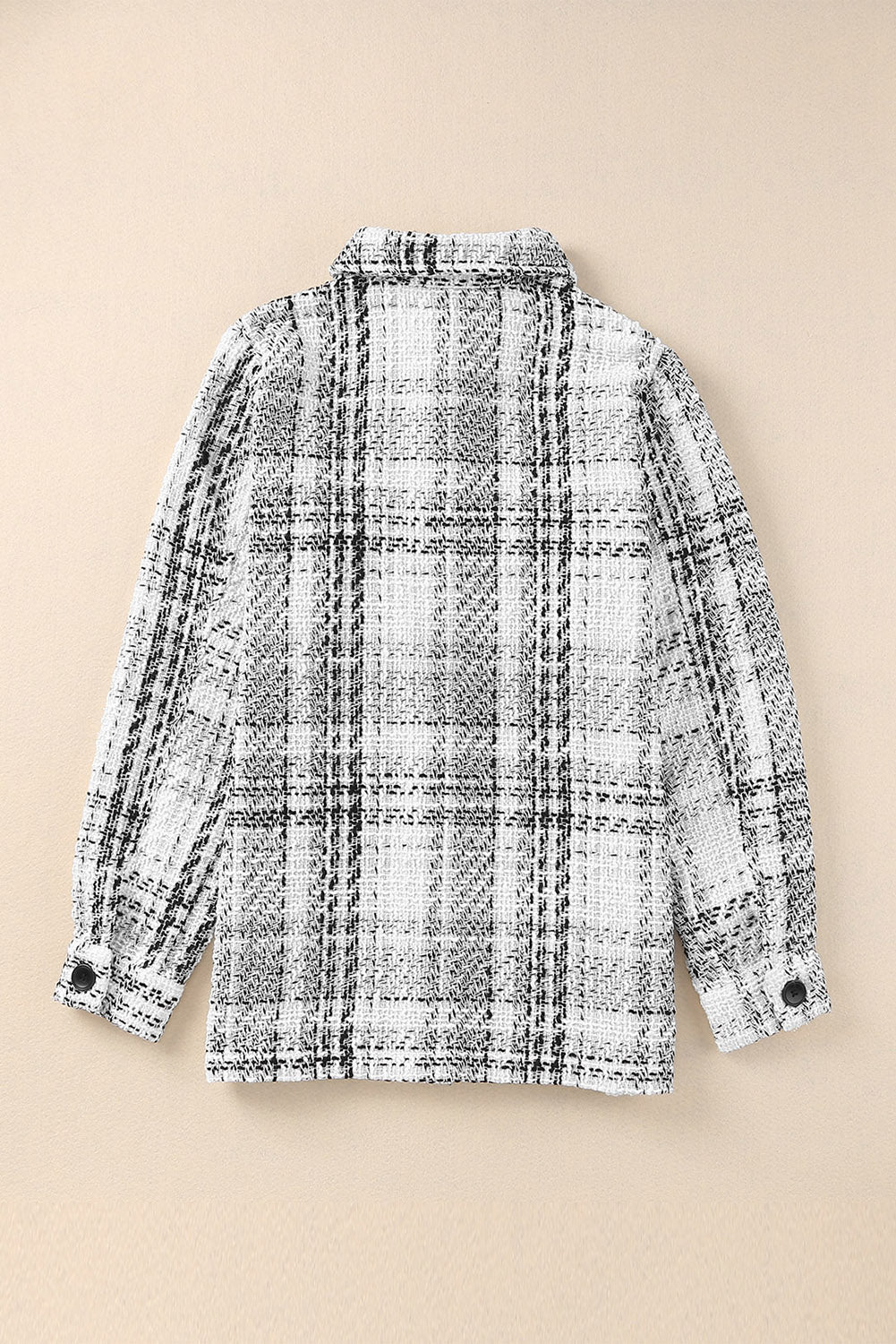 Double Take Plaid Pocketed Long Sleeve Shirt Jacket