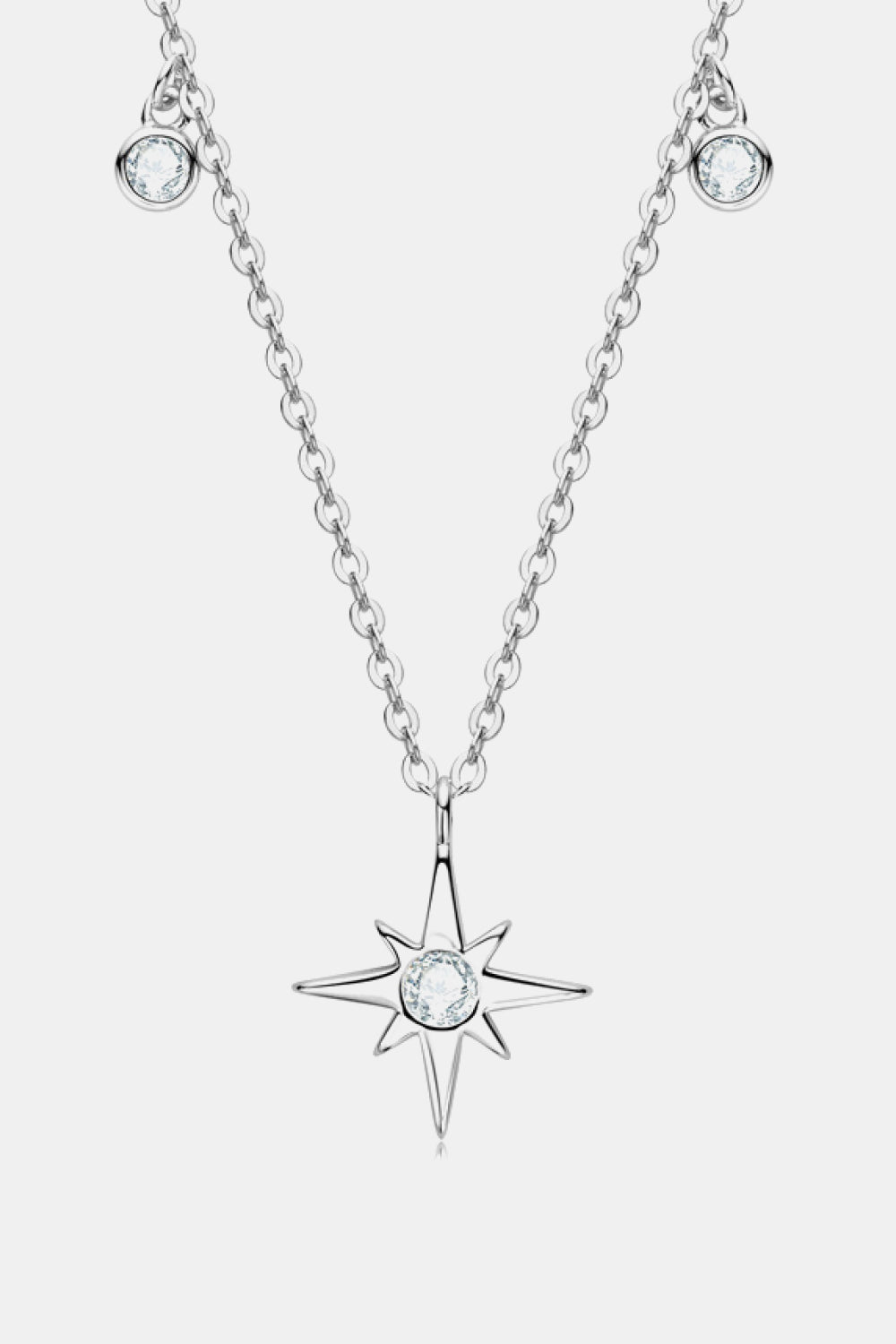 Moissanite North Star Pendant 925 Sterling Silver Necklace