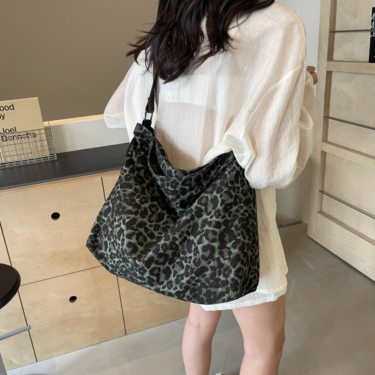 Leopard Adjustable Strap Tote Bag