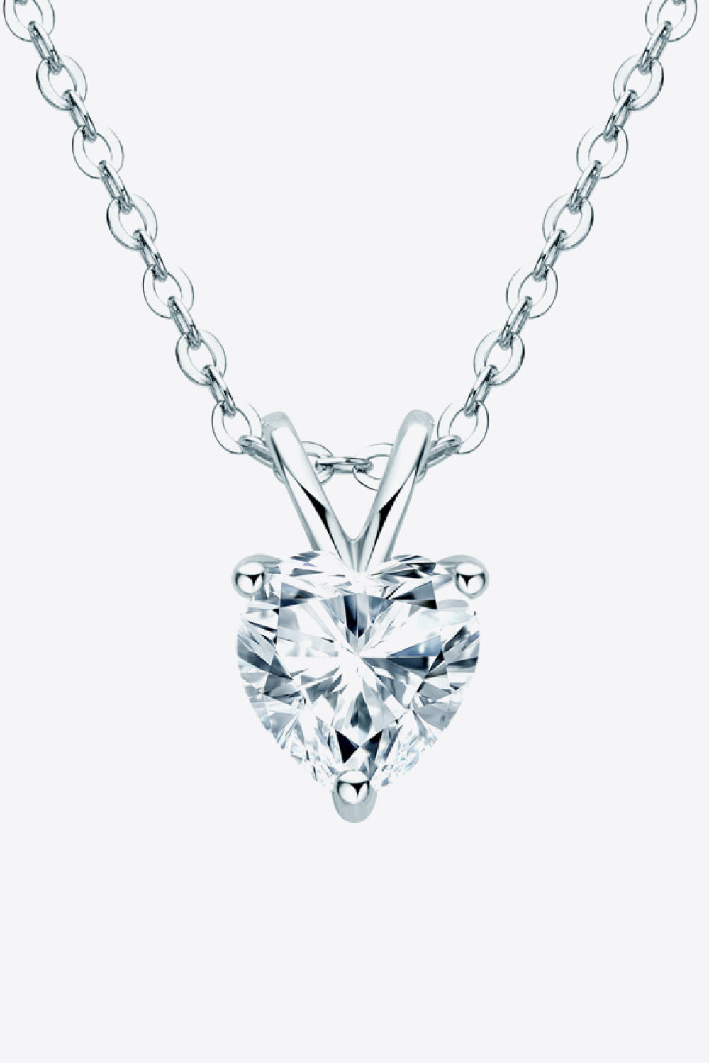 1 Carat Moissanite Heart-Shaped Pendant Necklace