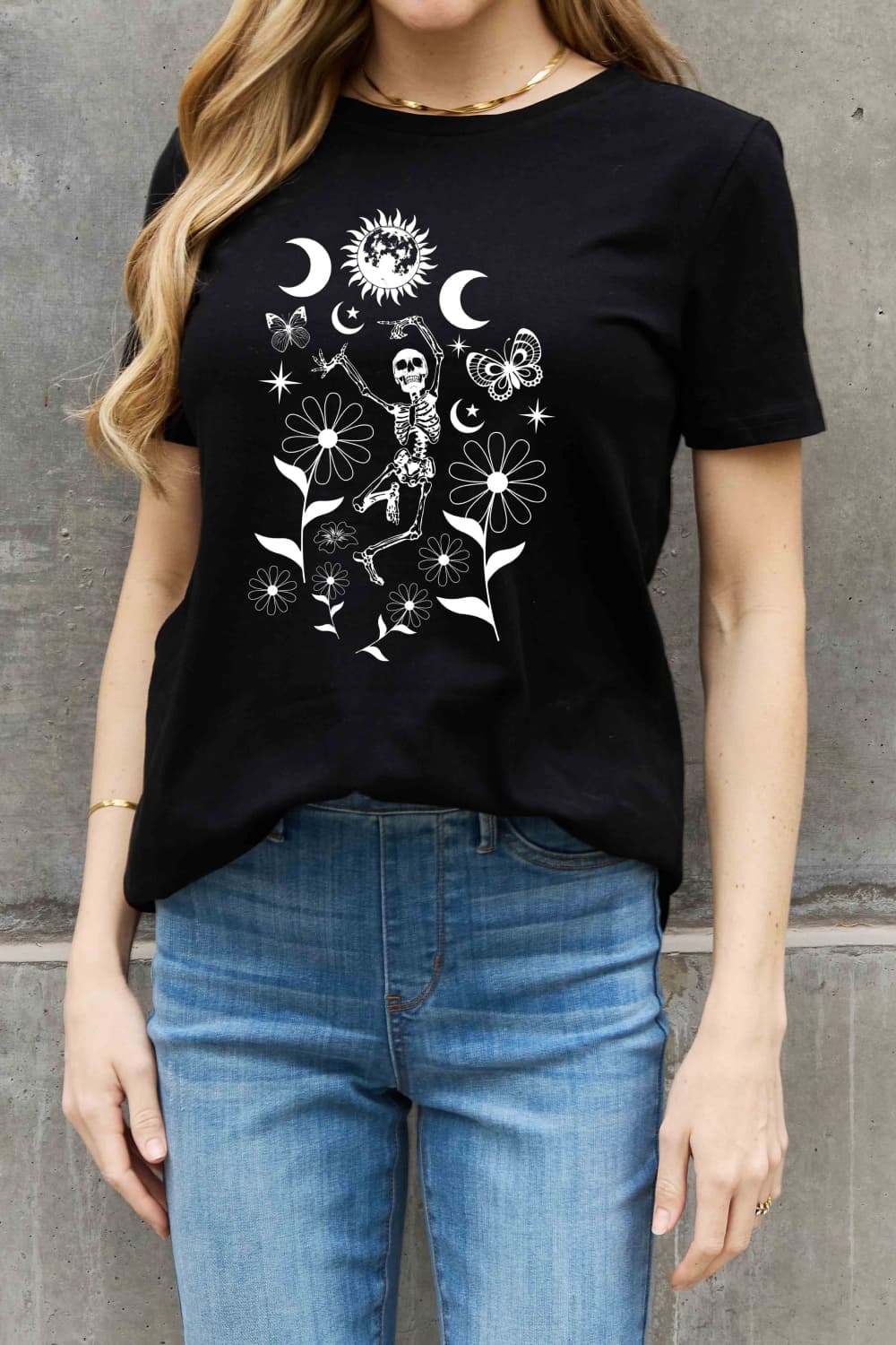 Simply Love Full Size Skeleton Graphic Cotton Tee