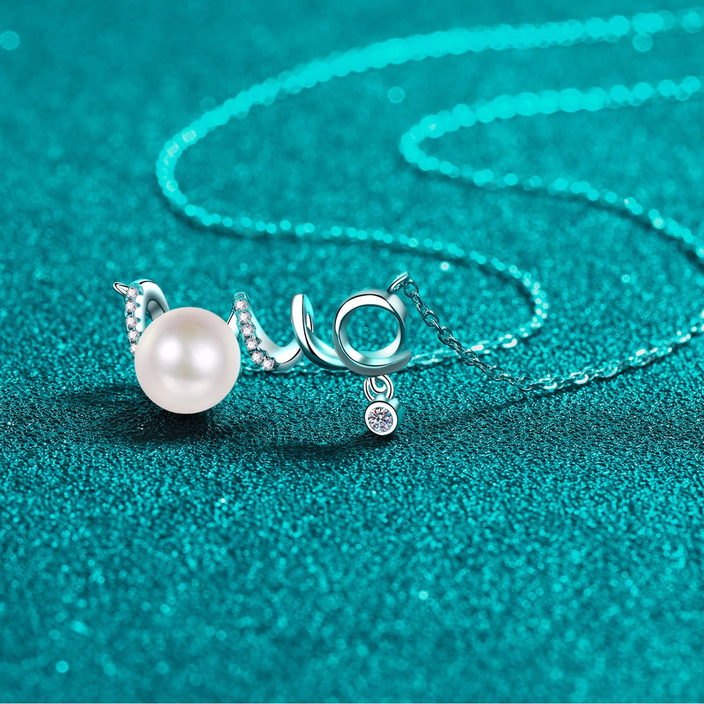 Pearl Moissanite 925 Sterling Silver Necklace