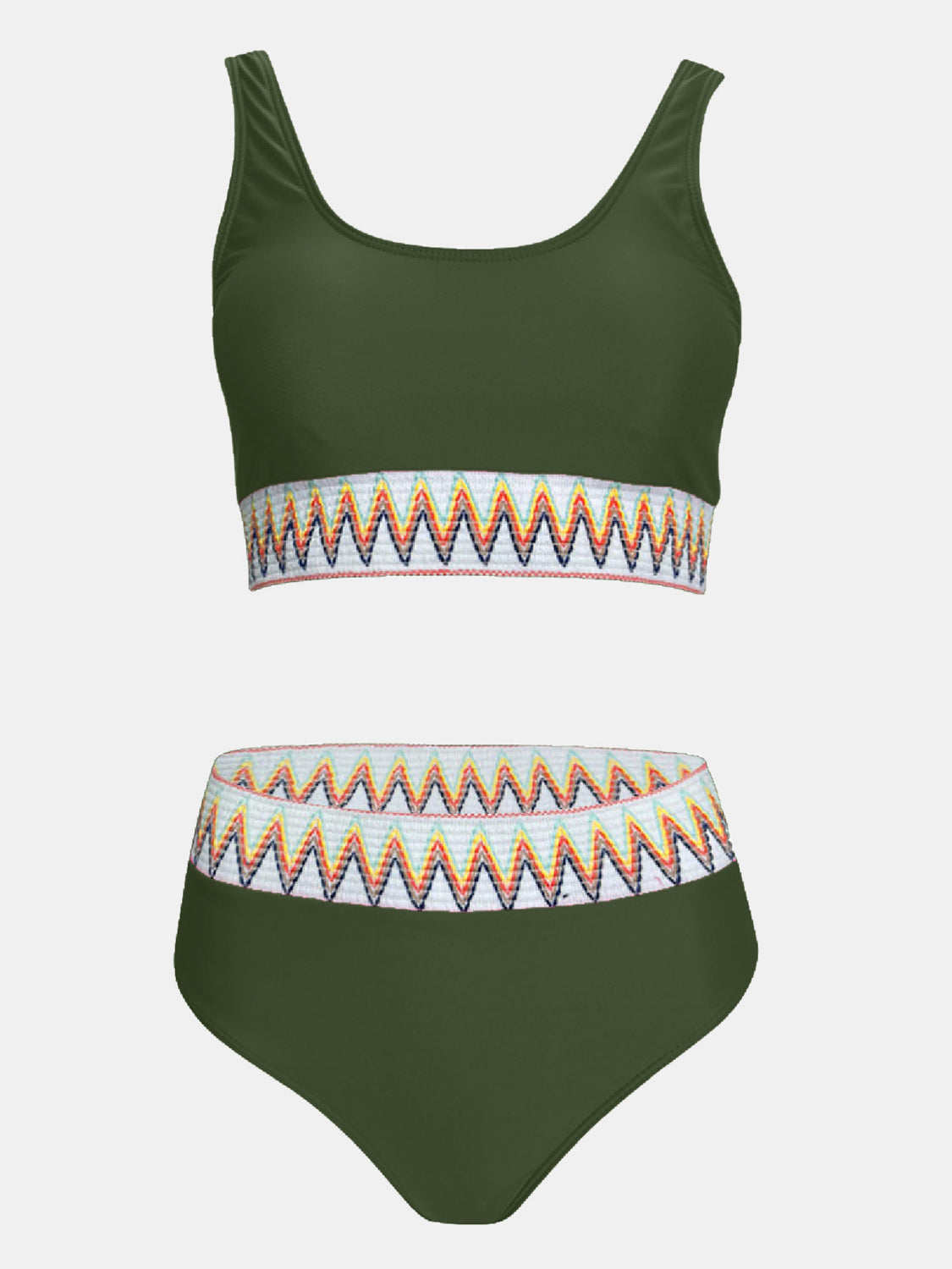 Scoop Neck Wide Strap Two-Piece Swim Set